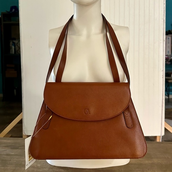 Giorgio Armani Brown Leather Shoulder Bag Purse